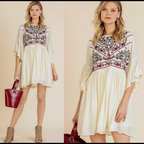 Umgee Dresses & Skirts - Umgee boho bliss embroidered mini dress.